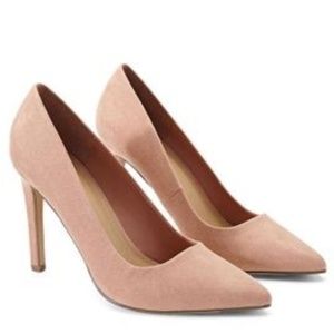 F21 Pointed Faux Suede Pumps in Blush
